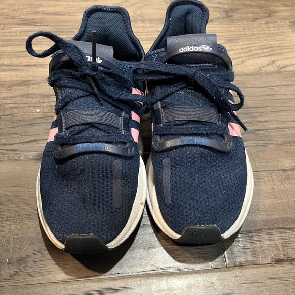 Girls Adidas U Path Run Navy Pink Sneakers - Picture 3 of 11